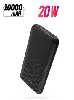 Внешний аккумулятор Rome 10000 мА·ч, 20 Вт, несколько выходных портов и долговечный аккумулятор / Внешний аккумулятор 10000 мА·ч - черный 1000016902