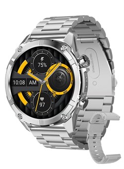 Умные часы корейского бренда Y7, бизнес-умные часы, водонепроницаемые фитнес-часы до 30 м, Bluetooth-звонки, совместимы с Android и iOS, умные часы для мужчин, вакуумное покрытие из цинкового сплава, мониторинг сердечного ритма, серебристый цвет 1000017036