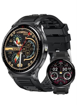 Умные часы для мужчин, спортивные, с LED-фонариком, компасом, фитнес-трекером, черные, из нержавеющей стали, для Android iOS 1000017128