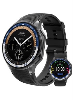 Смарт-часы 1,43 дюйма для мужчин и женщин, многофункциональные спортивные фитнес-часы с монитором уровня кислорода в крови, пульсометром, водонепроницаемые, IP68, черный силикон 1000017138