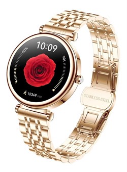 Модные женские смарт-часы с бриллиантами, сенсорным экраном HD 1,27 дюйма, спортивный фитнес-трекер с пульсометром, водонепроницаемые смарт-часы, совместимые с Android iOS 1000017168