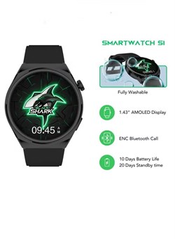 Умные часы S1 с дисплеем 1,43 дюйма, 10-дневным временем автономной работы, фитнес-трекером, мониторингом пульса, сна и уровня кислорода, а также поддержкой более 100 видов спорта — черные 1000017192