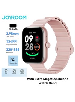 Смарт-часы JR-FT5 PLUS емкостью 300 мА·ч. Возможность совершать и принимать звонки. 1,96-дюймовый HD TFT-дисплей. Подключение по Bluetooth. Мониторинг фитнеса. Совместимость с Apple и Android. Магнитные и силиконовые браслеты. Цвет: розовое золото. 1000017267