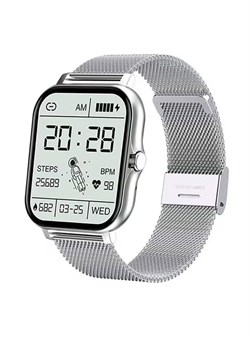 Умные часы с сенсорным дисплеем 1,81 дюйма, отслеживанием пульса и SpO2, поддержкой вызовов по Bluetooth, серебристого цвета, водонепроницаемостью IPX4, монитором сна, фитнес-трекером, совместимы с Android/Ios 1000017302