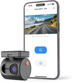 KAWA Tiny Dash Cam, автомобильный видеорегистратор с разрешением 1296P QHD, интеллектуальным голосовым управлением, WDR/3D DNR с функцией ночного видения, циклической записью и акселерометром, новый видеорегистратор 2024 года, MINI 3 1000017362