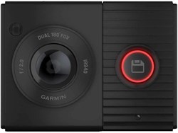 Компактный видеорегистратор GARMIN с двумя объективами с обзором 180 градусов | Внутренний объектив с функцией ночного видения и технологией NightGlo | Двойное зарядное устройство USB 1000017396