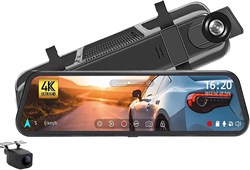 Зеркальный видеорегистратор UK MASTER 10-дюймов с разрешением 4K, двумя объективами спереди и сзади (1080p), сенсорным экраном, WDR/HDR, широкоугольным объективом 170° 1000017414