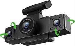 3-канальный видеорегистратор, 1080p спереди и внутри слева/справа, бесплатная карта памяти 32 ГБ, циклическая запись, три камеры для автомобилей, круглосуточный мониторинг парковки, широкоугольный объектив, ИК-ночное видение, G-сенсор 1000017460