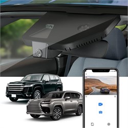 Видеорегистратор FITCAMX с фронтальной камерой 4K и картой памяти 64 ГБ, ночным видением 2160P UHD, встроенным Wi-Fi и приложением, обнаружением столкновений, циклической записью, стилем OEM для Toyota Land Cruiser LC300 и Lexus LX600 LX500d 2022–2023 год 1000017469