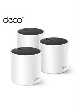 Deco X55 (3 шт.) Wi-Fi 6, двухдиапазонный домашний Mesh-маршрутизатор AX3000 с искусственным интеллектом | Доступ в диапазоне 5 ГГц | Гигабитная скорость до 3 Гбит/с | Площадь покрытия до 6500 кв. футов | Подключение до 150 устройств | 3 гигабитных порта 1000017944