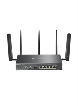 Двухдиапазонный WiFi-маршрутизатор Omada ER706W-4G AX3000 с поддержкой 6 Гбит/с и двухдиапазонной сети VPN | 4G+ LTE Cat6 до 300 Мбит/с | SFP WAN | 5 гигабитных портов | 512 МБ ОЗУ | 128 МБ флэш-памяти | 5 антенн | IPSec/SSL/WireGuard/OpenVPN | Управление 1000018141