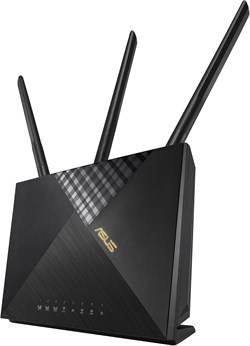 Двухдиапазонный беспроводной маршрутизатор ASUS 4G-Ax56 Gigabit Ethernet с функцией Captive Portal, функцией Aiprotection Classic Network Security и родительским контролем. Черный цвет. 1000001386