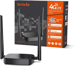 Маршрутизатор Tenda 4G SIM — мобильный WiFi-маршрутизатор 3G/4G, диапазон беспроводной связи 2,4 ГГц, LTE Cat4, порт Fast Ethernet LAN/WAN, 2 внешние антенны 4 дБи, карта NANO SIM, технология Plug and Play, 4G03 Pro 1000002108