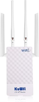 Уличный маршрутизатор KuWFi 4G LTE со слотом для SIM-карты, Wi-Fi-маршрутизатор со скоростью 300 Мбит/с и питанием POE 48 В, 4 внешние антенны WiFi с высоким коэффициентом усиления, поддержка B1 / B3 / B7 / B8 / B20, поддержка AsiaCell, Korek и Zain 1000002099