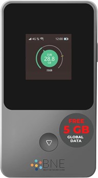Мобильная точка доступа BNE GO, беспроводной портативный Wi-Fi-маршрутизатор, 5 ГБ глобальных данных включены, SIM-карта не требуется, подключение до 8 устройств, автоматический выбор локальной сети, карманный Wi-Fi, для путешествий по более чем 150 стран 1000002132