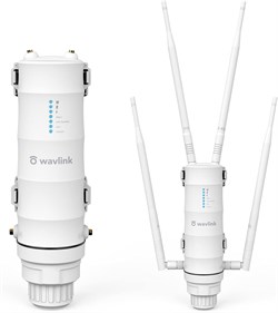 WAVLINK AC1200, всепогодный уличный расширитель диапазона Wi-Fi/точка беспроводного доступа/маршрутизатор с POE, двухдиапазонный, 2,4 ГГц, 300 Мбит/с + 5,8 ГГц, 867 Мбит/с, 4 съемные всенаправленные антенны с коэффициентом усиления 7 дБи для заднего двора 1000018544