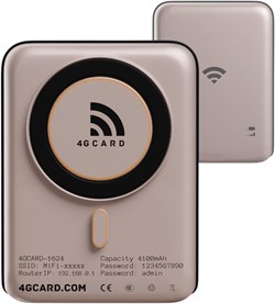4GCARD1624 / Портативный Wi-Fi роутер / 4100 мА·ч / 10 подключенных устройств / Путешествия / Портативный роутер 4G / LTE для дома и офиса / Цвет пустыни 1000018546