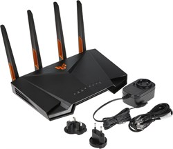 Двухдиапазонный игровой маршрутизатор ASUS 90IG07Q0-MU9100 TUF-AX4200 TUF Gaming AX4200 с поддержкой Wi-Fi 6, режимом мобильных игр, 3-шаговой переадресацией портов, портом 2,5 Гбит/с, AiMesh для Mesh-сети WiFi, сетевой защитой AiProtection Pro 1000002019