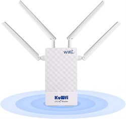 Маршрутизатор KuWFi 4G, наружный 4G-маршрутизатор со скоростью до 150 Мбит/с, 4G LTE-маршрутизатор с поддержкой SIM-карт, мобильный WLAN-маршрутизатор 2,4 ГГц для камеры или внешнего Wi-Fi-покрытия, Plug and Play, 4 антенны RJ45, питание POE 48 В 1000018566