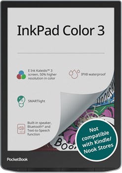 Электронная книга PocketBook InkPad Color 3 | Улучшенный 7,8-дюймовый цветной экран E-Ink на электронной бумаге | Комфортная для глаз электронная книга для чтения комиксов | SMARTlight | Аудиокниги и синтез речи | Bluetooth® и встроенный динамик 1000006371