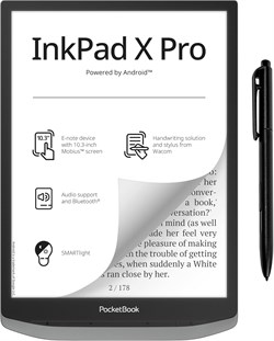 Электронная книга PocketBook InkPad X Pro и электронная заметка | Блокнот на электронных чернилах | Функция рукописного ввода и ручка | Антибликовый экран Mobius™ 10,3 дюйма | Работает на Android | SMARTlight | Читалка аудио- и электронных книг | Bluetoot 1000006374