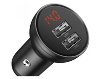 Автомобильное зарядное устройство Baseus Digital Display Dual USB 4.8A Car Charger 24W CCBX-0G 3316