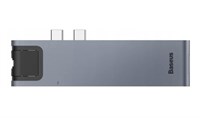 {{productViewItem.photos[photoViewList.activeNavIndex].Alt || productViewItem.photos[photoViewList.activeNavIndex].Description || 'USB-концентратор Baseus Thunderbolt C+ Pro 5-in-1 CAHUB-L0G, серебристый'}}