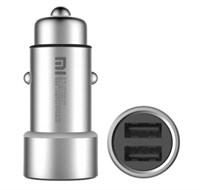 Автомобильное зарядное устройство Xiaomi Mi Car Charger QC 3.0 2USB, серебристый 3413