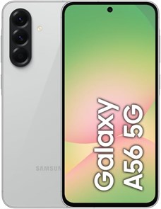 Samsung Galaxy A56 5G, Android-смартфон, 256 ГБ памяти, 8 ГБ ОЗУ, потрясающий светло-серый корпус, 6 обновлений ОС, большой дисплей, длительное время автономной работы — версия для Ближнего Востока 1000014728
