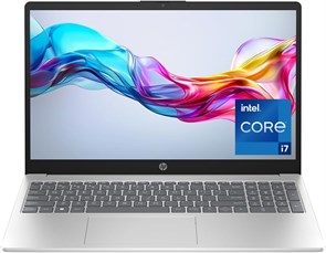 Ноутбук HP 15-fd0111ne, дисплей Full HD 15,6 дюйма, процессор Intel® Core™ i7-1255U, 16 ГБ ОЗУ, твердотельный накопитель на 512 ГБ, графика Intel® Iris® Xe, Windows 11 Домашняя, клавиатура (английская/арабская), цвет: натуральный серебристый [B21RHEA] 1000002936