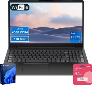 Высокопроизводительный бизнес-ноутбук Lenovo V15, 15,6-дюймовый дисплей FHD, 10-ядерный процессор Intel i7-13620H 13-го поколения, 16 ГБ ОЗУ, твердотельный накопитель на 512 ГБ, веб-камера, HDMI, Wi-Fi 6, Windows 11 Pro, в комплекте USB-накопитель ADATA н 1000003075
