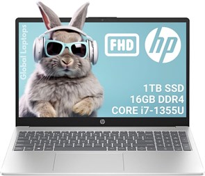 Ноутбук HP 15,6 дюйма на базе Windows с дисплеем IPS Micro-Edge Full HD с антибликовым покрытием, процессором Intel Core i7-1355U, 16 ГБ ОЗУ, твердотельным накопителем на 1 ТБ, Windows 11 Домашняя, цвет «натуральный серебристый», 15-fd0182wm 1000002949