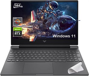Игровой ноутбук HP Victus 15,6 дюйма, 144 Гц, Full HD, AMD Ryzen 7 7445HS, NVIDIA GeForce RTX 4050, Windows 11, Copilot, коврик для мыши (64 ГБ ОЗУ | 1 ТБ PCIe SSD + коврик для мыши) 1000014780