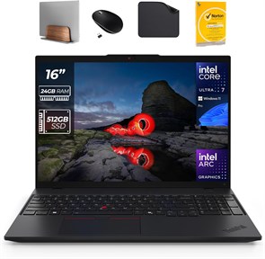 Бизнес-ноутбук Lenovo ThinkPad L16 Gen 1 — Intel Ultra 7-155H, графика Arc, W11 Pro, 16-дюймовый (1920 x 1200) IPS, 400 нит, 100% sRGB (в комплекте подставка для ноутбука, мышь, антивирус и коврик) (24 ГБ ОЗУ | SSD 512 ГБ) 1000014837
