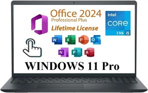Бизнес-ноутбук DELL Inspiron 15 3530, 15,6-дюймовый сенсорный экран FHD, процессор Intel Core i5-1334U, 16 ГБ ОЗУ, SSD-накопитель на 512 ГБ, пожизненная подписка на Microsoft Office 2024, веб-камера, HDMI, Wi-Fi 6, Windows 11 Pro, черный 1000014871