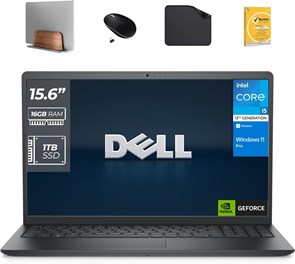 Бизнес-ноутбук DELL Vostro 3520, процессор Intel i5-1334U 13-го поколения, 16 ГБ ОЗУ, твердотельный накопитель на 1 ТБ, Windows 11 Pro (в комплекте подставка для ноутбука 1-й волны + беспроводная мышь + коврик для мыши + антивирус) 1000014913