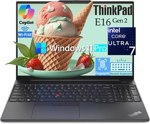 Ноутбук Lenovo ThinkPad E16 Gen 3 Business AI PC (16-дюймовый дисплей FHD+ с антибликовым покрытием, процессор Intel Core Ultra 7 255H (Beats CORE 7-155H), 64 ГБ оперативной памяти DDR5, твердотельный накопитель на 2 ТБ), сканер отпечатков пальцев, подсве 1000014918