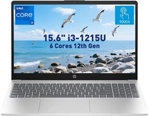 Ноутбук HP 15-fd0023dx с сенсорным HD-экраном 15,6 дюйма, Intel Core i3-1215U, 8 ГБ ОЗУ, SSD-накопитель на 256 ГБ, Bluetooth, Wi-Fi, графика Intel UHD, Windows 11 Домашняя в режиме S, цвет: натуральный серебристый 1000014939