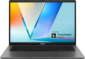 ASUS Vivobook S S3407QA-KP014W Snapdragon X - X1-26-100/16 ГБ/1 ТБ SSD/Qualcomm UMA/14.0 FHD (1920 x 1200) OLED/WIN11 HOME/СЕРЫЙ 1000003008