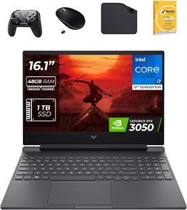Игровой ноутбук HP Victus 16,1 дюйма — процессор Intel i7-13700H 13-го поколения, графика RTX 3050 6 ГБ, 48 ГБ оперативной памяти DDR5, твердотельный накопитель 1 ТБ, Windows 11 Pro (в комплекте игровой контроллер первой волны + мышь + антивирус + коврик 1000014974