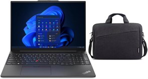 Ноутбук Lenovo Thinkpad E16 G1 Business с дисплеем Full HD (16 дюймов), процессором Intel Core i7-1355U 13-го поколения, оперативной памятью DDR4 (16 ГБ), твердотельным накопителем на 1 ТБ, Intel Iris Xe, сканером отпечатков пальцев, Windows 11 Pro + сумк 1000011042