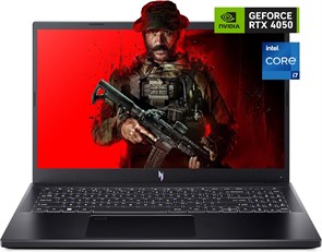 Игровой ноутбук Acer Nitro V ANV15 с процессором Intel Core i7-13620H 13-го поколения (10 ядер, до 4,90 ГГц), 16 ГБ памяти DDR5, твердотельным накопителем на 1 ТБ, видеокартой NVIDIA®GeForce®RTX 4050 (6 ГБ), дисплеем 15,6 дюйма, FHD IPS, частотой 144 Гц, 1000003005