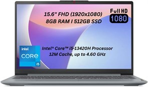 Lenovo IDEAPAD SLIM 3-ядерный процессор i5 13-го поколения, 8 ГБ ОЗУ DDR4, твердотельный накопитель NVMe 512 ГБ, экран 15,6