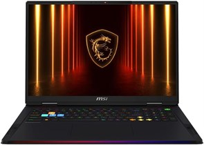 MSI Raider A18 HX A9WIG, игровой ноутбук, 18-дюймовый UHD+ 120 Гц, AMD Ryzen 9 9955HX3D, 64 ГБ ОЗУ, SSD на 2 ТБ, видеокарта NVIDIA GeForce RTX 5080 для ноутбука, GDDR7 16 ГБ, Win11, черный 1000010639