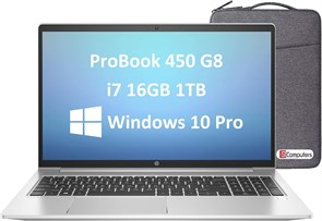 Ноутбук HP ProBook 450 G8 15,6-дюймовый IPS FHD i7-1165G7, 16 ГБ ОЗУ, твердотельный накопитель PCIe на 1 ТБ, четырехъядерный процессор Intel для бизнеса (2021 г.), подсветка, разъем Type-C, разъем RJ-45, веб-камера, Windows 10 Pro, компьютерный кабель HDM 1000003635