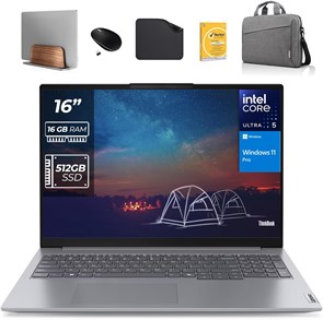 Бизнес-ноутбук Lenovo ThinkBook 16 G7 — процессор Intel Ultra 5-125U, 16 ГБ ОЗУ, твердотельный накопитель на 512 ГБ, Windows 11 Pro, Wi-Fi 6, Bluetooth 5.2, веб-камера HD (в комплекте подставка для ноутбука, сумка, беспроводная мышь, антивирус и коврик дл 1000010742