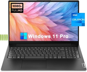 Ноутбук Lenovo V15 Gen2 для бизнеса и дома с дисплеем 15,6 дюйма и разрешением Full HD, процессор Intel Celeron N4500, 16 ГБ ОЗУ, твердотельный накопитель на 1 ТБ, цифровая клавиатура, Wi-Fi, Bluetooth 5.1, веб-камера, RJ-45, HDMI, Windows 11 Pro, с аккум 1000011007