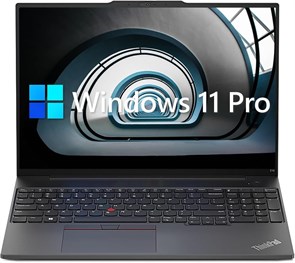 Ноутбук Lenovo ThinkPad E16 Business, 16-дюймовый дисплей WUXGA, процессор AMD Ryzen 5 7530U (Beat i7-1165G7), 24 ГБ ОЗУ, твердотельный накопитель PCIe на 512 ГБ, веб-камера, HDMI, RJ-45, сканер отпечатков пальцев, Wi-Fi 6, Windows 11 Pro, черный 1000010853