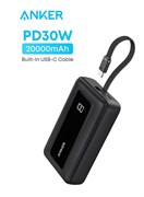 Zolo Power Bank, портативное зарядное устройство с высокой скоростью 20 000 мА·ч и мощностью 30 Вт со встроенным кабелем USB-C, аккумулятор для iPhone 17/17 Air/17 Pro/17 Pro Max/16 Series, Galaxy и других устройств (черный, 20 000 мА·ч) 1000016728 Zolo Power Bank, портативное зарядное устройство с высокой скоростью 20 000 мА·ч и мощностью 30 Вт со встроенным кабелем USB-C, аккумулятор для iPhone 17/17 Air/17 Pro/17 Pro Max/16 Series, Galaxy и других устройств (черный, 20 000 мА·ч) 1000016728