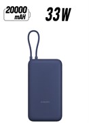 Портативный внешний аккумулятор USB и USB-C с интегрированным кабелем USB-C мощностью 33 Вт BHR8975GL — синий 1000016740